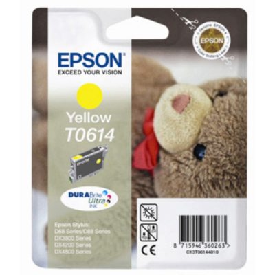 Epson Teddy T0614 DURABrite Ultra Ink, Ink Cartridge, Yellow Single Pack, C13T06144010